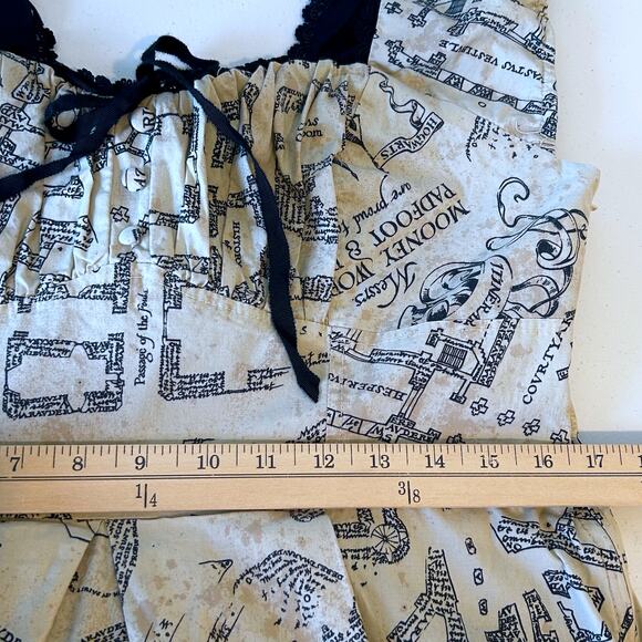 Harry Potter Marauder's Map Gothic Milk Maid Pinup Lolita Corset Tutu Dress XL - Picture 12 of 15